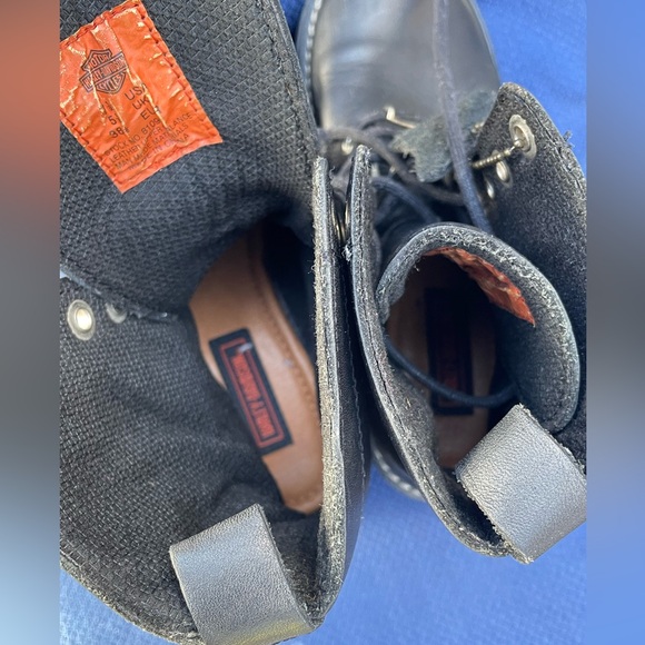 Harley-Davidson Women’s Black Leather Lace Up  Combat Riding Boots Sz 7.5 - Picture 5 of 10